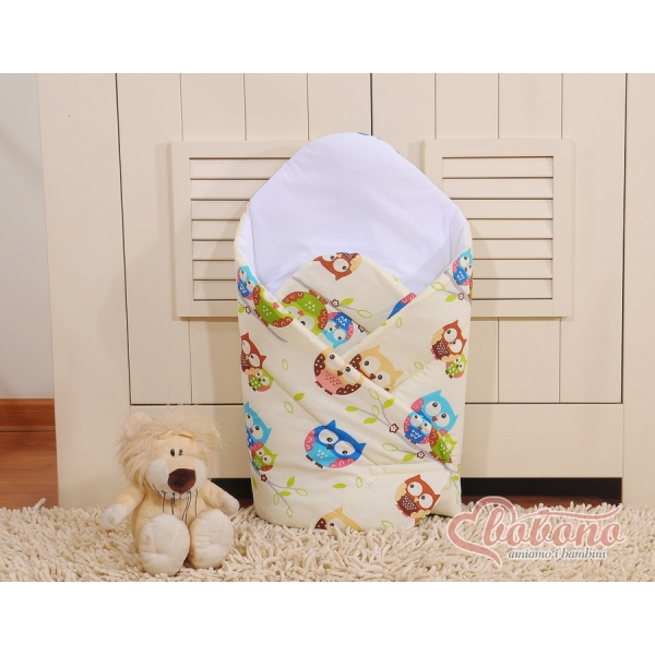 Babyhörnchen mit steife Einlage - Basic creme Eulen