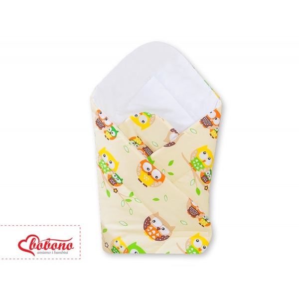 Babyhörnchen mit steife Einlage - Basic creme Eulen