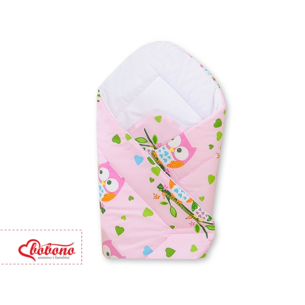 Babyhörnchen mit steife Einlage - Basic rosa Eulen
