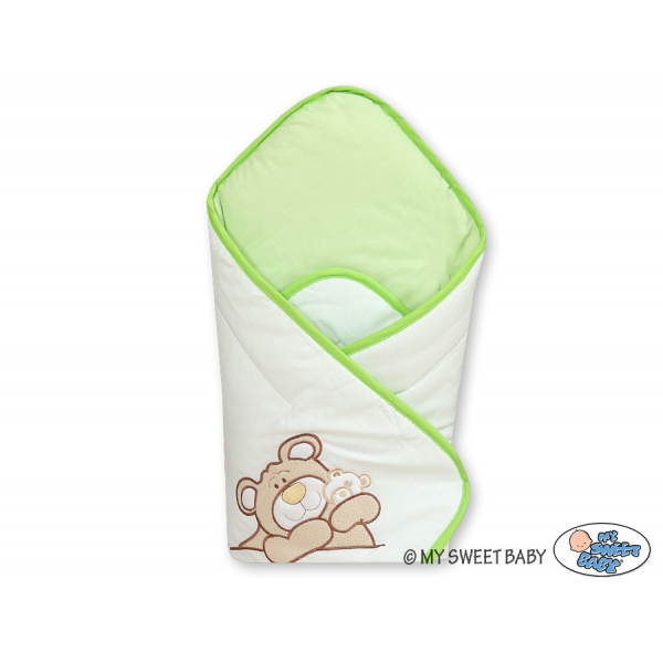 Babynestchen mit Steife Einlage - Teddy Bär Barnaba grün