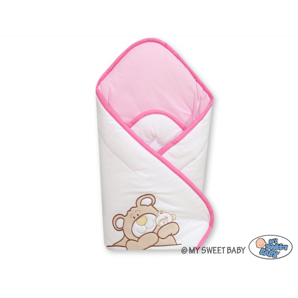 Babynestchen mit Steife Einlage - Teddy Bär Barnaba rosa