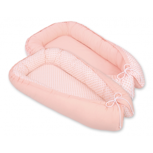 Babynestchen - Pfirsich-Blumenmuster/puderrosa