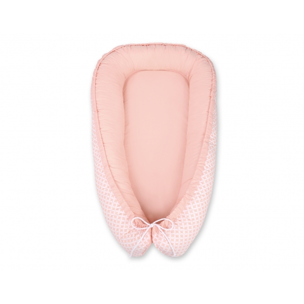 Babynestchen - Pfirsich-Blumenmuster/puderrosa