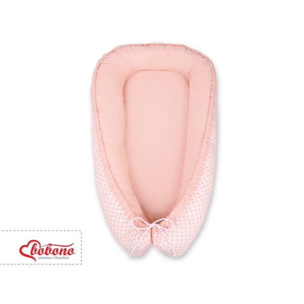 Babynestchen - Pfirsich-Blumenmuster/puderrosa