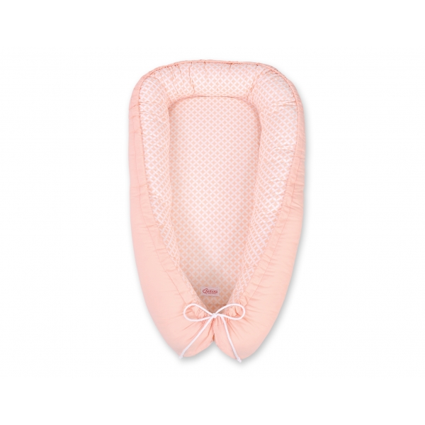 Babynestchen - Pfirsich-Blumenmuster/puderrosa
