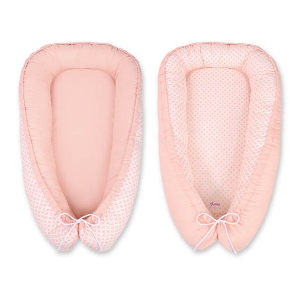 Babynestchen - Pfirsich-Blumenmuster/puderrosa