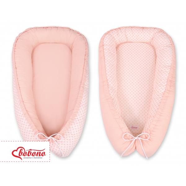 Babynestchen - Pfirsich-Blumenmuster/puderrosa