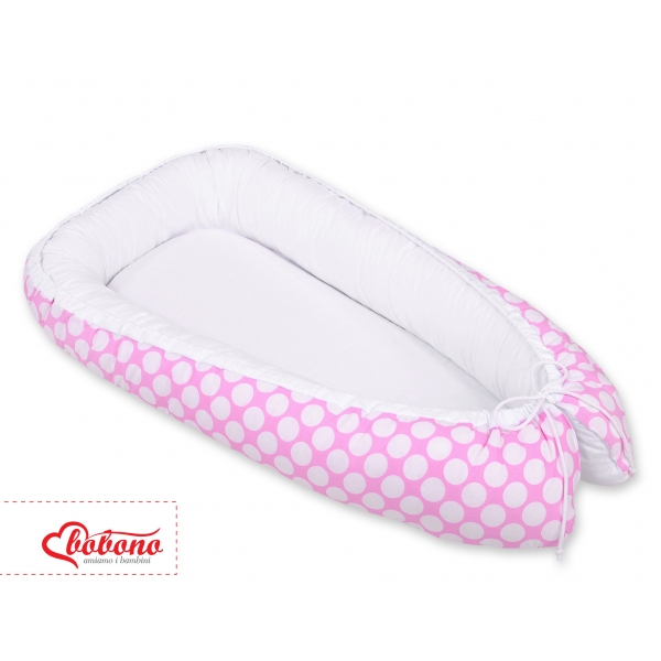 Babynestchen - Rosa-Punktemuster/weiß