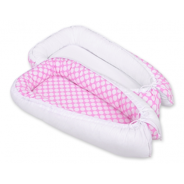 Babynestchen - Rosa-Punktemuster/weiß