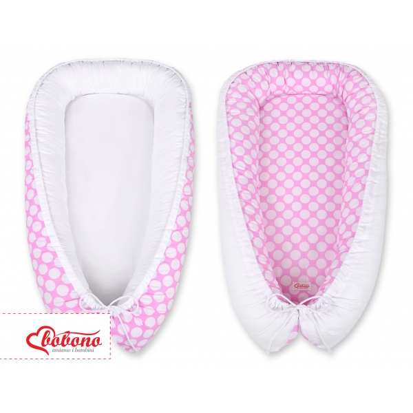 Babynestchen - Rosa-Punktemuster/weiß