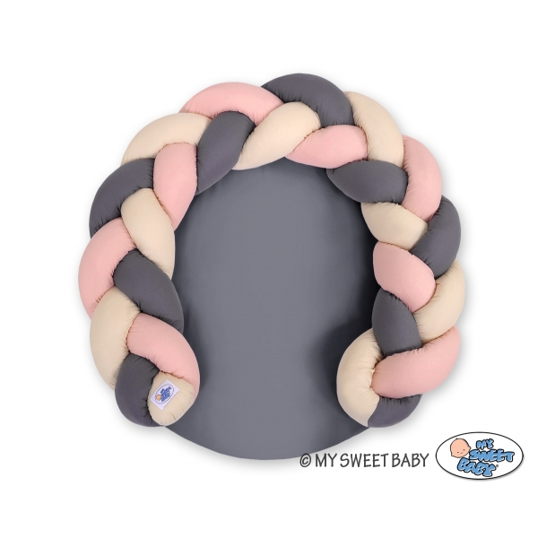 Babynestchen / Spielmatte 2 in1 - beige-altrosa-anthrazit