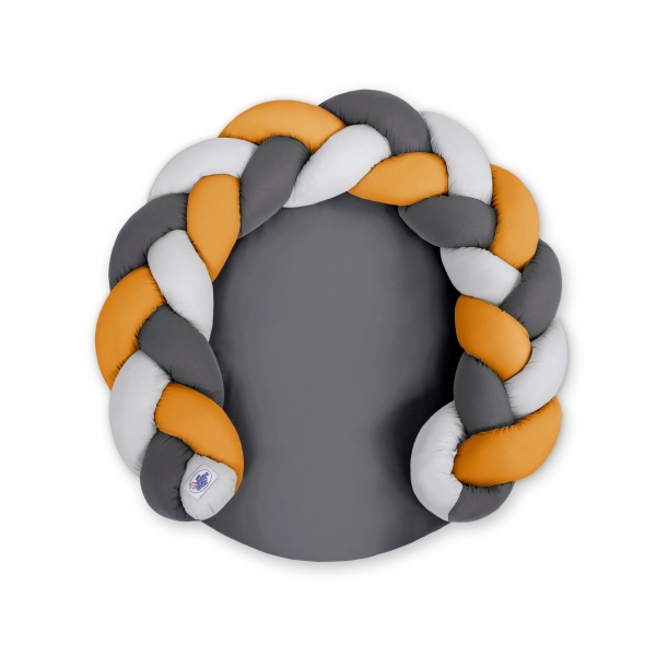 Babynestchen / Spielmatte 2 in1 - grau-honiggelb-anthrazit