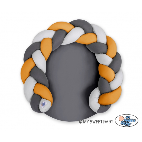 Babynestchen / Spielmatte 2 in1 - grau-honiggelb-anthrazit