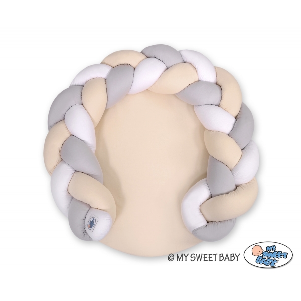 Babynestchen / Spielmatte 2 in1 - weiß-beige-grau