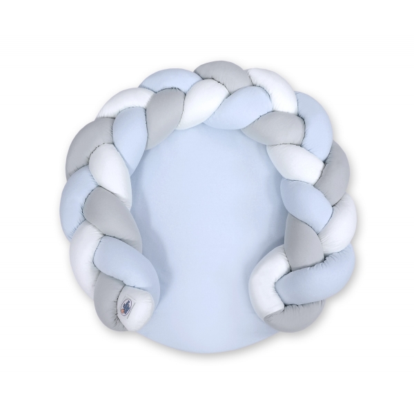 Babynestchen / Spielmatte 2 in1 - weiß-blau-grau
