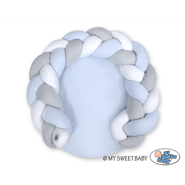 Babynestchen / Spielmatte 2 in1 - weiß-blau-grau