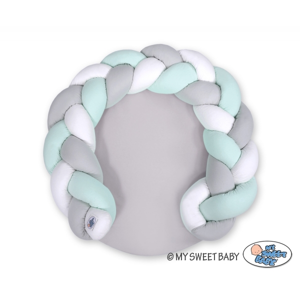 Babynestchen / Spielmatte 2 in1 - weiß-minze-grau