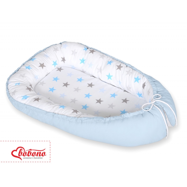 Babynestchen - Sternen grau-blau/blau