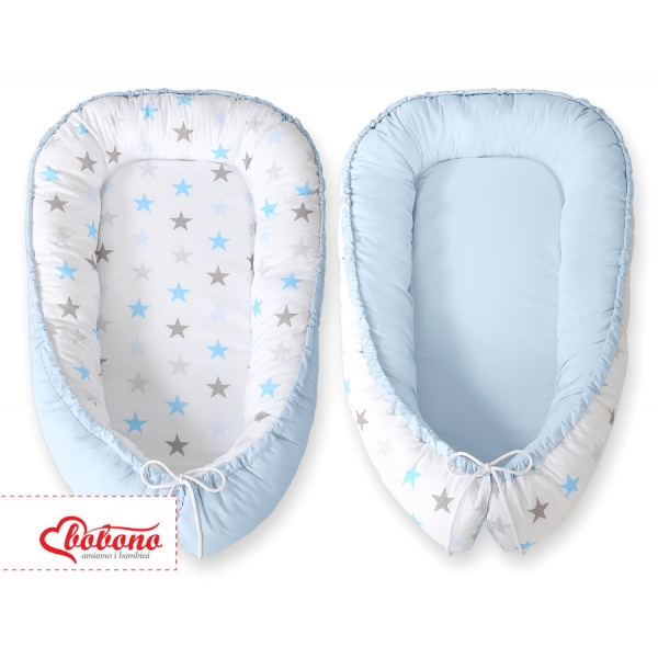 Babynestchen - Sternen grau-blau/blau