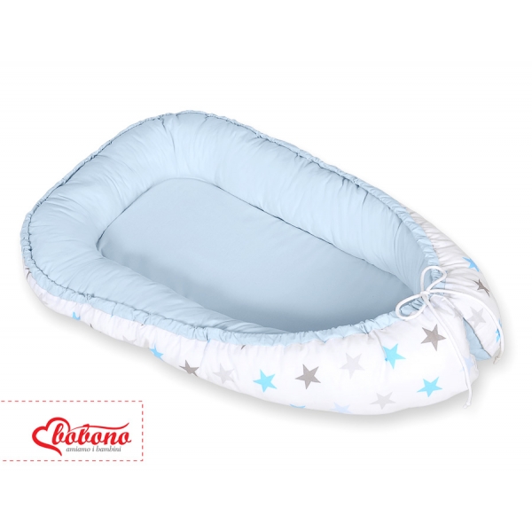 Babynestchen - Sternen grau-blau/blau