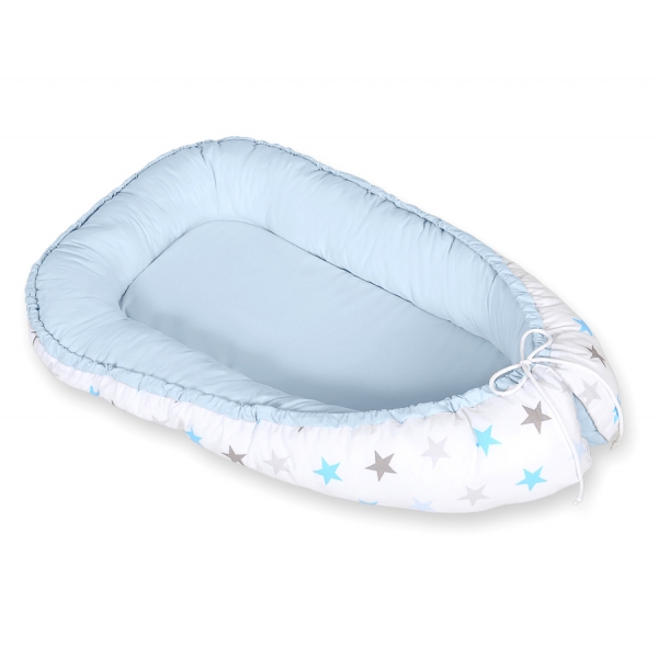 Babynestchen - Sternen grau-blau/blau