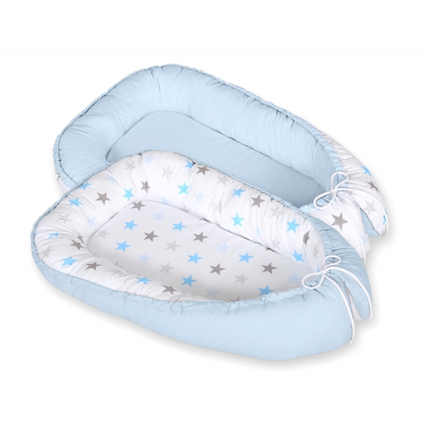 Babynestchen - Sternen grau-blau/blau