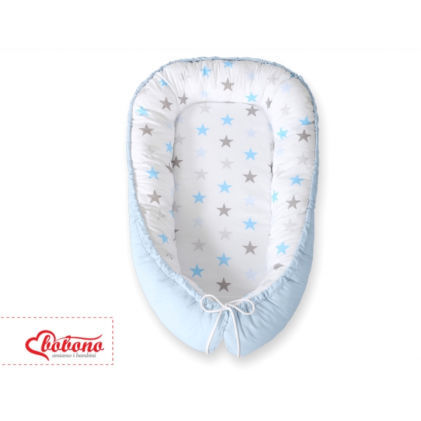 Babynestchen - Sternen grau-blau/blau