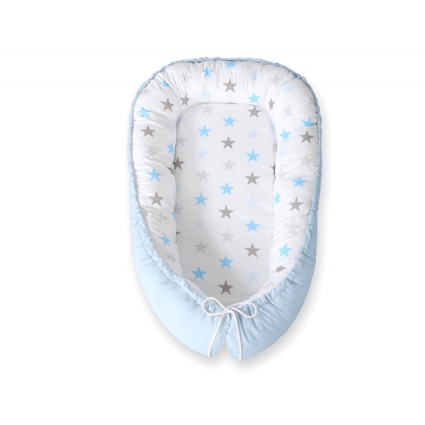 Babynestchen - Sternen grau-blau/blau