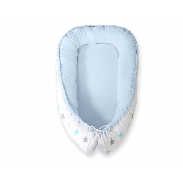 Babynestchen - Sternen grau-blau/blau