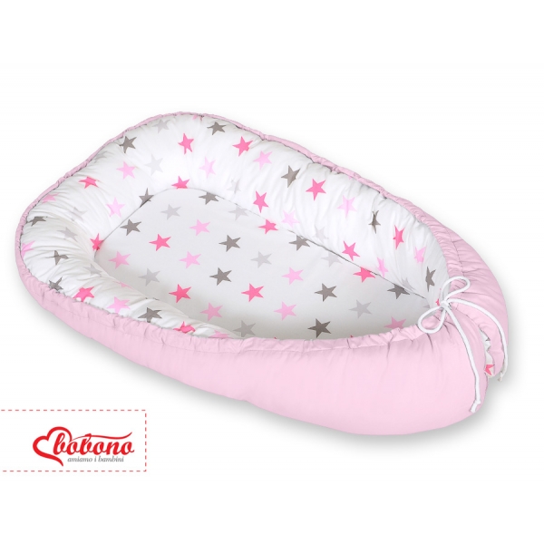 Babynestchen - Sternen grau-rosa/grau