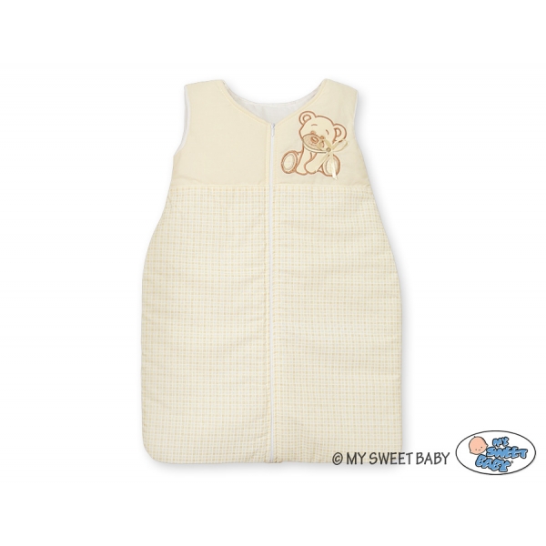 Babyschlafsack - Bär mit Schleife creme