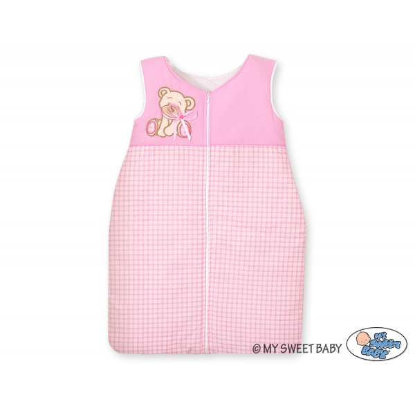 Babyschlafsack - Bär mit Schleife rosa