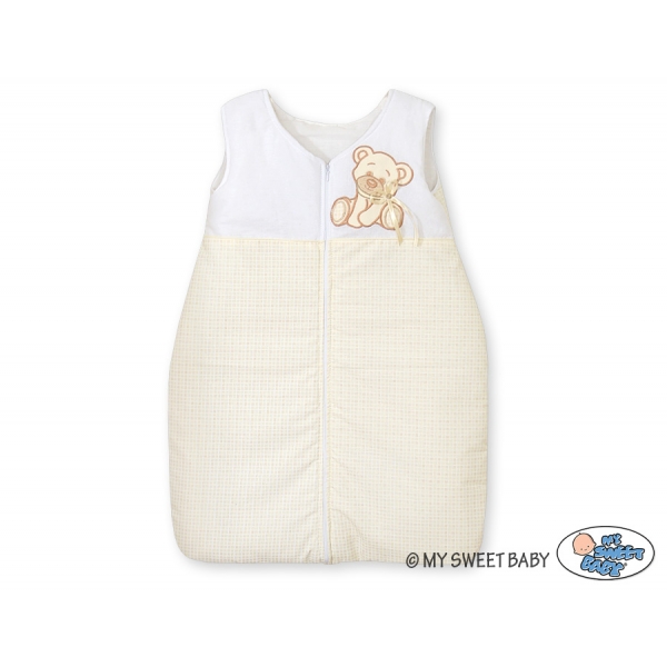 Babyschlafsack - Bär mit Schleife weiß