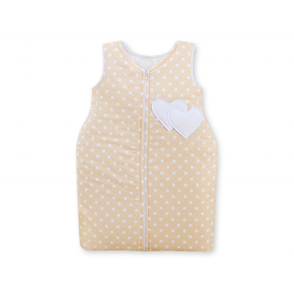 Babyschlafsack - Hängende Herzen Beige - Punktemuster