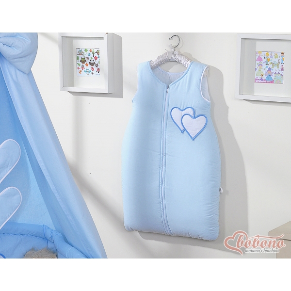Babyschlafsack - Hängende Herzen blau