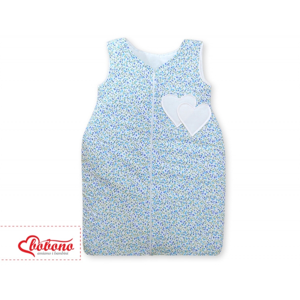 Babyschlafsack - Hängende Herzen blaue Blümchen