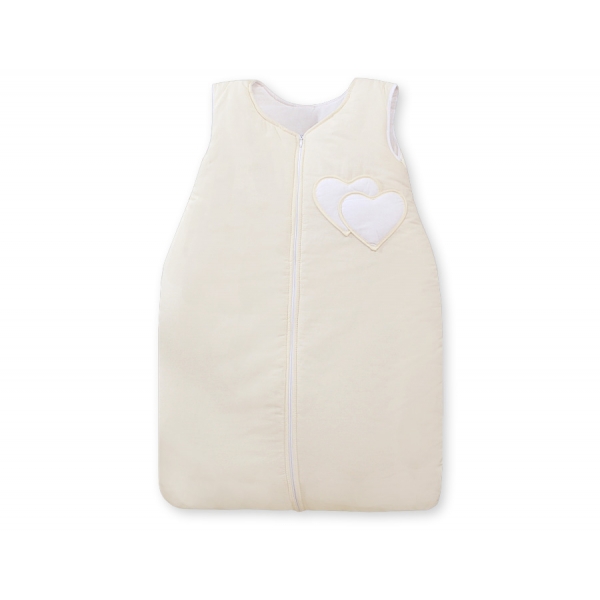Babyschlafsack - Hängende Herzen creme