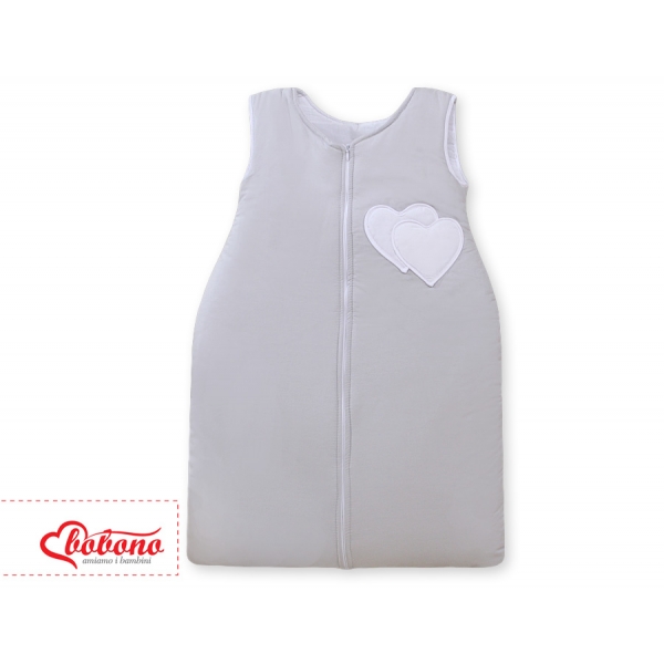 Babyschlafsack - Hängende Herzen grey
