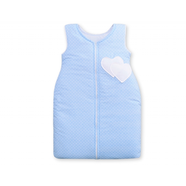 Babyschlafsack - Hängende Herzen Minze Blau-Punktemuster