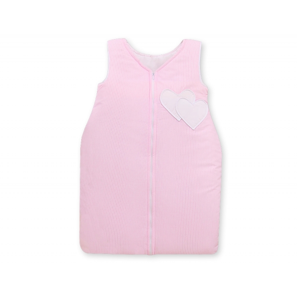 Babyschlafsack - Hängende Herzen rosa gestreift