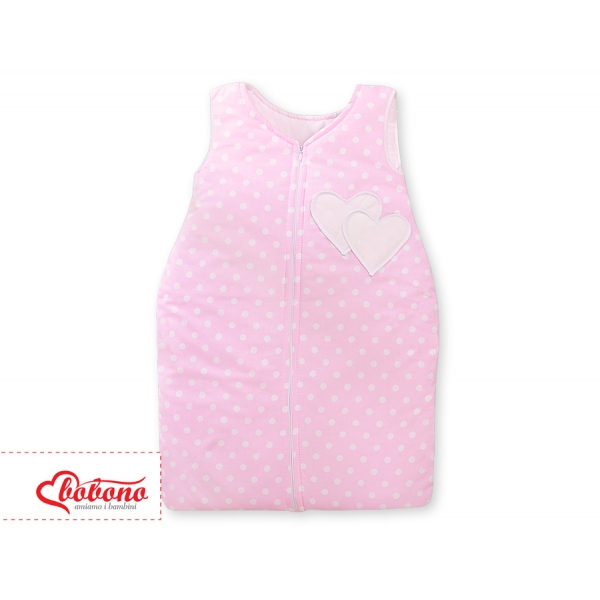 Babyschlafsack - Hängende Herzen Rosa - Punktemuster