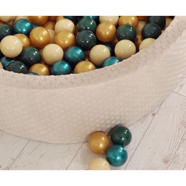 Bällebad 90 x 30 cm Minkystoff mit Bällen 300st - beige