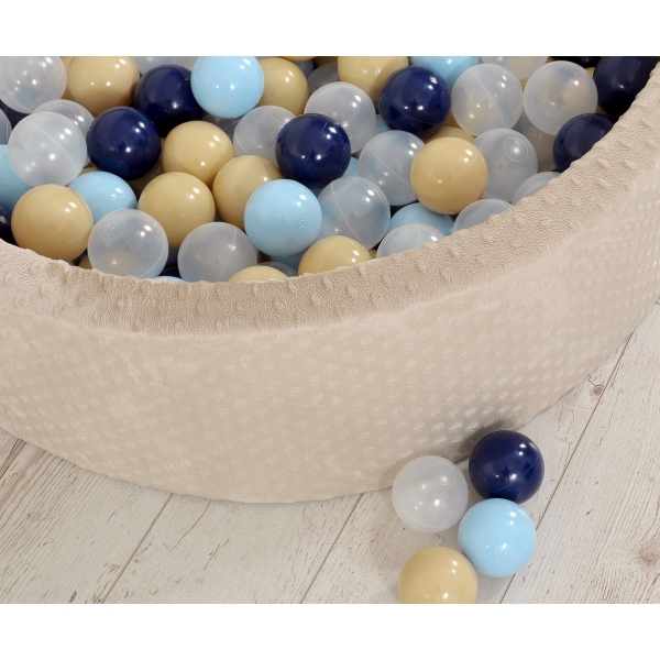 Bällebad 90 x 30 cm Minkystoff mit Bällen 300st - beige