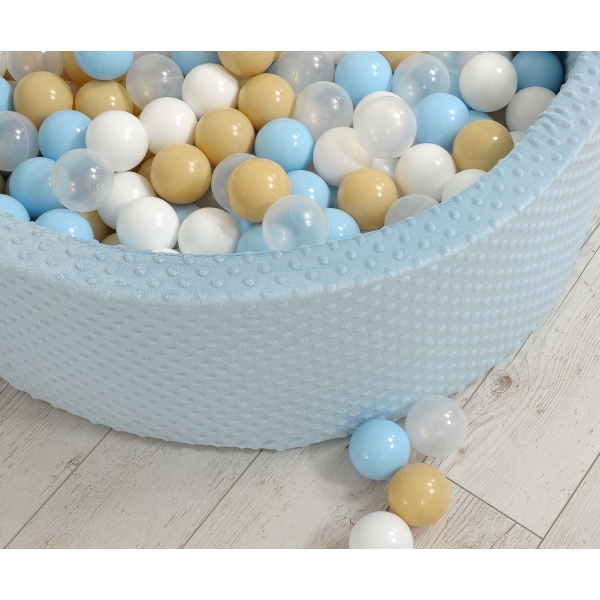 Bällebad 90 x 30 cm Minkystoff mit Bällen 300st - misty blue