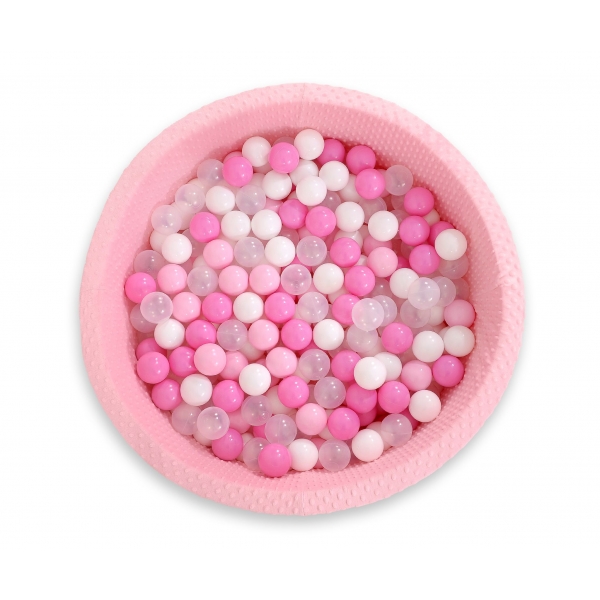 Bällebad 90 x 30 cm Minkystoff mit Bällen 300st - rosa