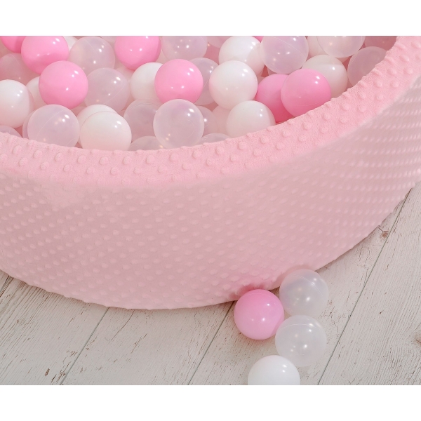 Bällebad 90 x 30 cm Minkystoff mit Bällen 300st - rosa