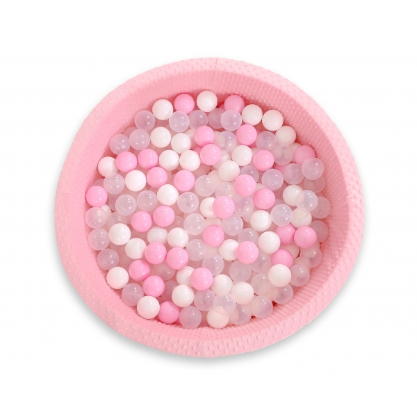 Bällebad 90 x 30 cm Minkystoff mit Bällen 300st - rosa