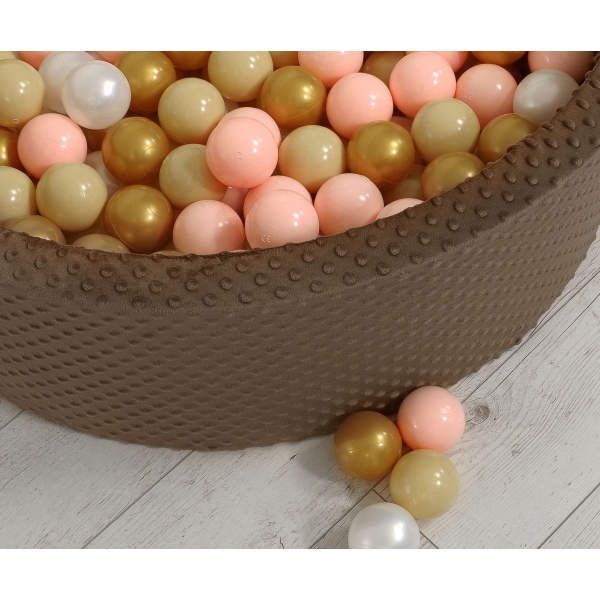 Bällebad 90 x 30 cm Minkystoff mit Bällen 400st - schokoladen