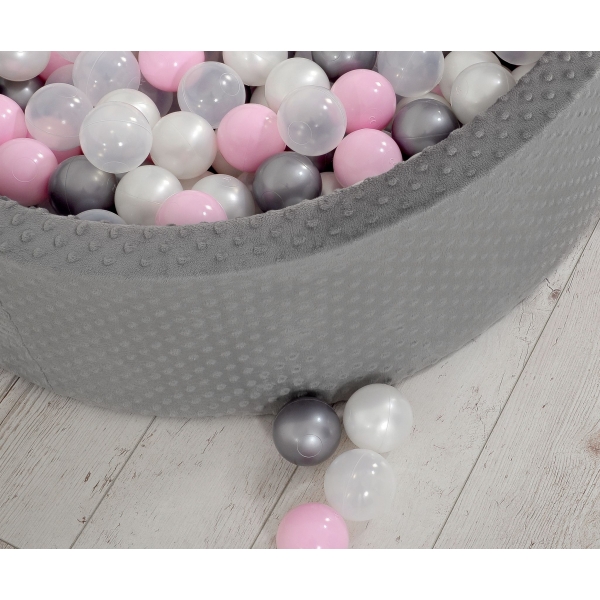 Bällebad aus Minkystoff Höhe 30 cm mit Bällen 200st- dunkelgrau