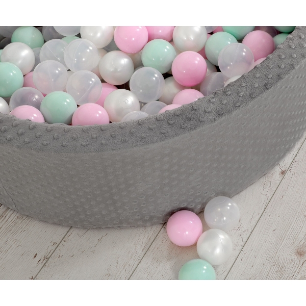 Bällebad aus Minkystoff Höhe 30 cm mit Bällen 200st- dunkelgrau